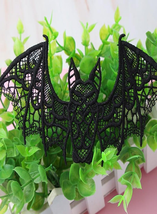 Ximimark 4 pcs Halloween Bats, Decoration Lace Bat, 3D Scary Black Bat Decor, Halloween Room Decor, Realistic Prank Props - Image 4